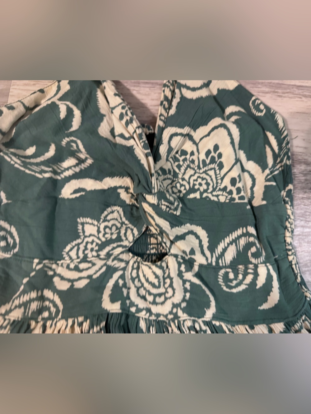 Angie Teal/green and Cream Floral Maxi Dress - Picture 3 of 8